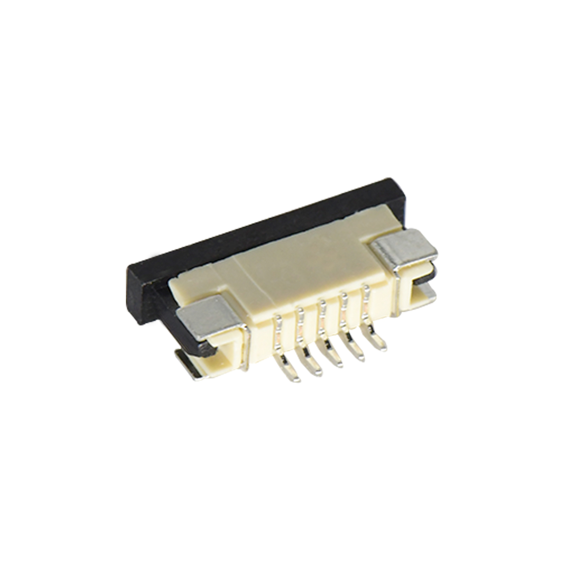 FPC1.0Pitch-H2.5卧贴下接触抽屉式 5pin 本色 镀亮锡